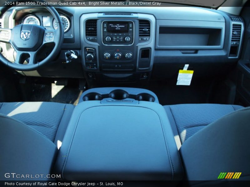 Bright Silver Metallic / Black/Diesel Gray 2014 Ram 1500 Tradesman Quad Cab 4x4