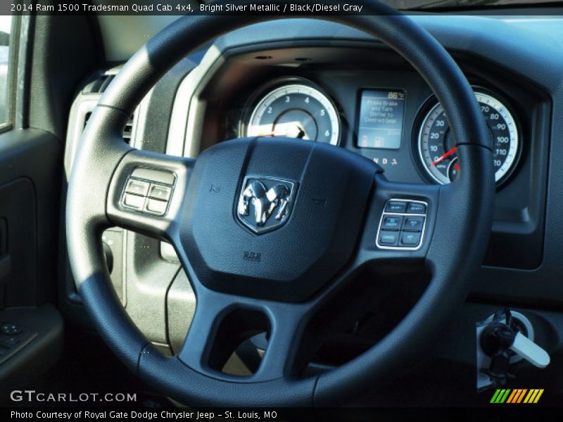 Bright Silver Metallic / Black/Diesel Gray 2014 Ram 1500 Tradesman Quad Cab 4x4