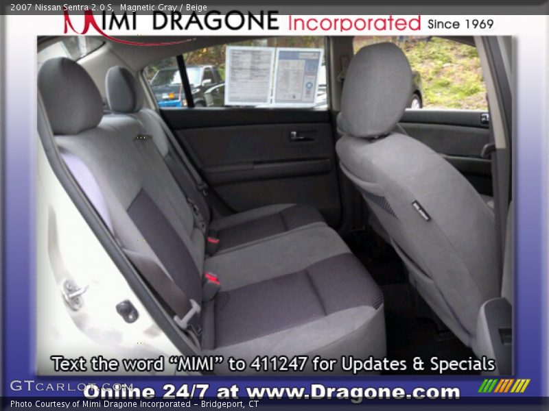 Magnetic Gray / Beige 2007 Nissan Sentra 2.0 S