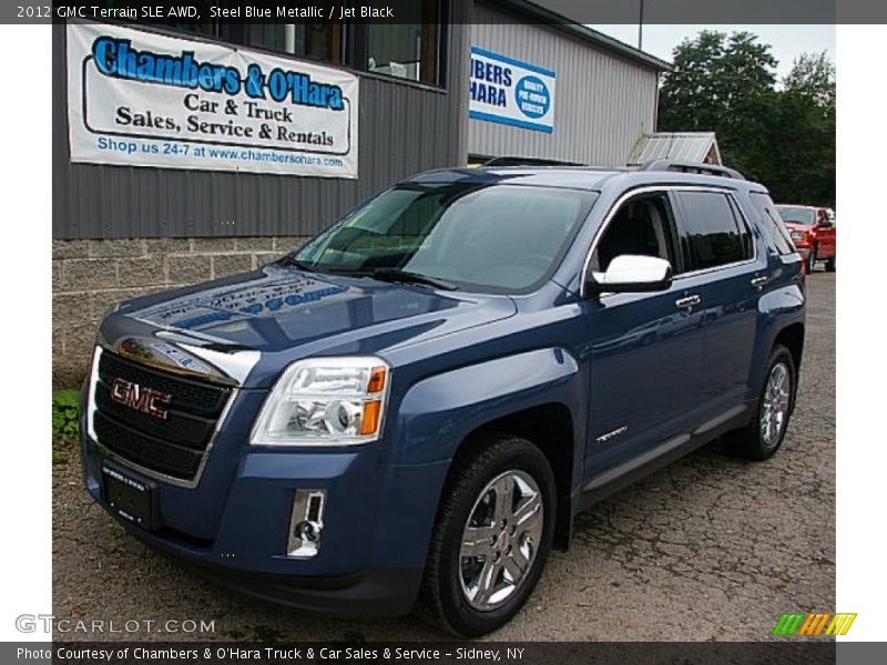 Steel Blue Metallic / Jet Black 2012 GMC Terrain SLE AWD