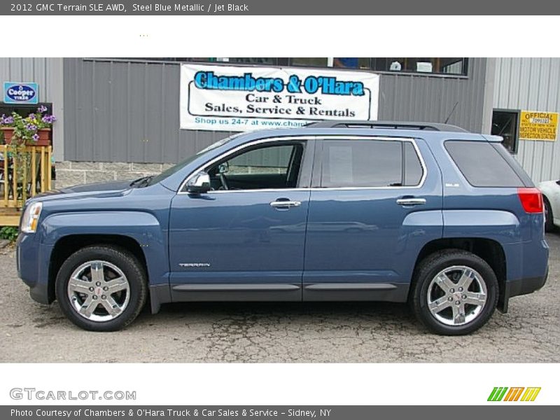 Steel Blue Metallic / Jet Black 2012 GMC Terrain SLE AWD