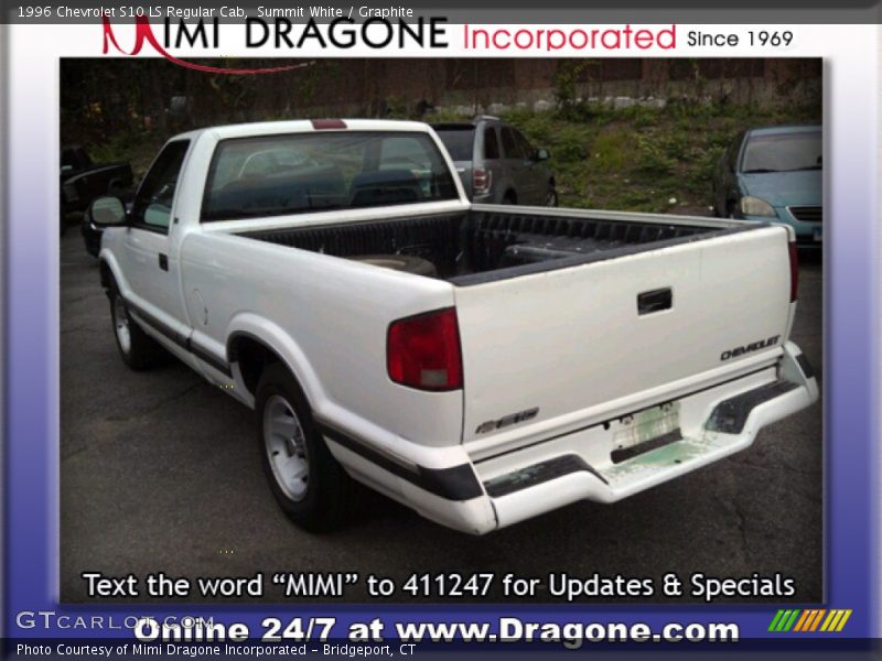 Summit White / Graphite 1996 Chevrolet S10 LS Regular Cab