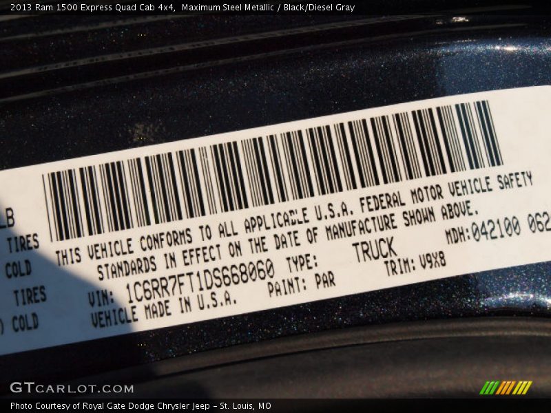 Maximum Steel Metallic / Black/Diesel Gray 2013 Ram 1500 Express Quad Cab 4x4