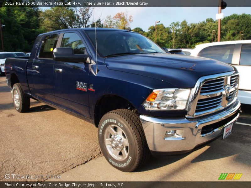 True Blue Pearl / Black/Diesel Gray 2013 Ram 2500 Big Horn Mega Cab 4x4