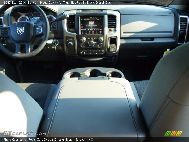 True Blue Pearl / Black/Diesel Gray 2013 Ram 2500 Big Horn Mega Cab 4x4