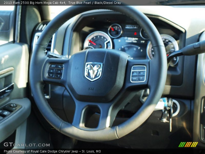 True Blue Pearl / Black/Diesel Gray 2013 Ram 2500 Big Horn Mega Cab 4x4