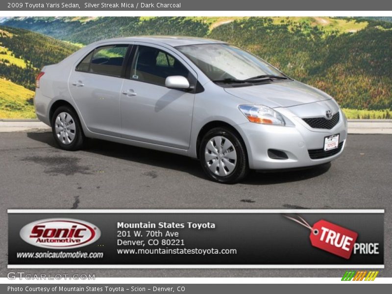 Silver Streak Mica / Dark Charcoal 2009 Toyota Yaris Sedan