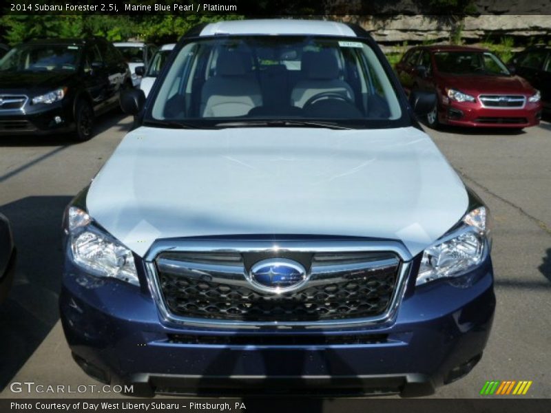 Marine Blue Pearl / Platinum 2014 Subaru Forester 2.5i
