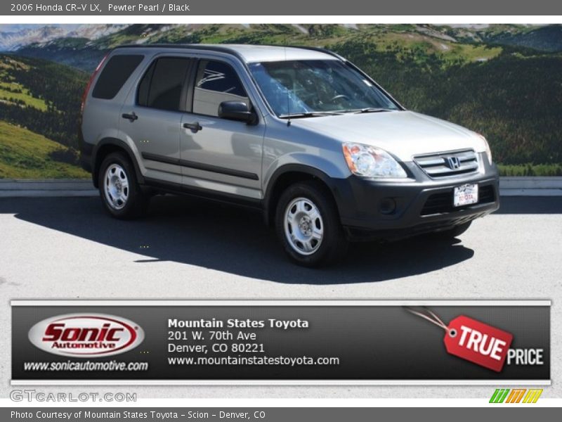 Pewter Pearl / Black 2006 Honda CR-V LX