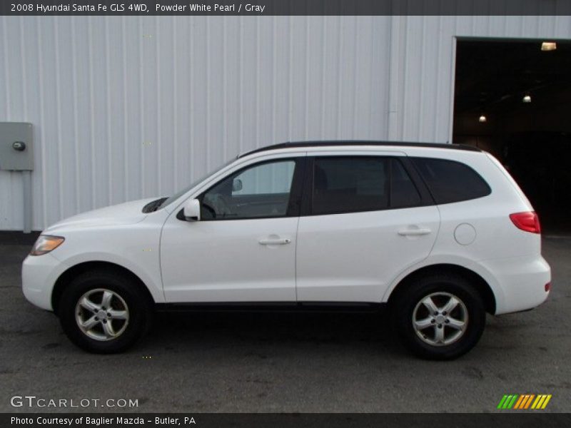 Powder White Pearl / Gray 2008 Hyundai Santa Fe GLS 4WD