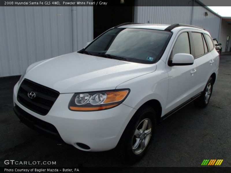 Powder White Pearl / Gray 2008 Hyundai Santa Fe GLS 4WD