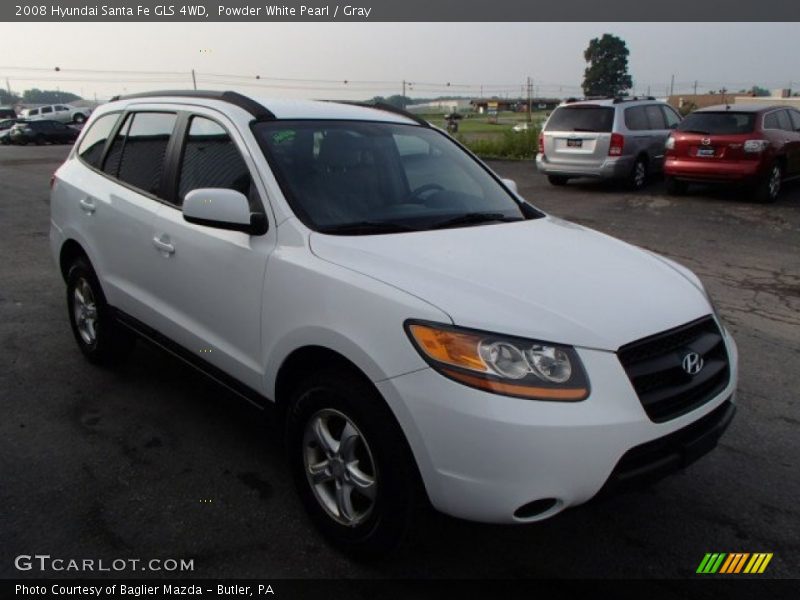 Powder White Pearl / Gray 2008 Hyundai Santa Fe GLS 4WD
