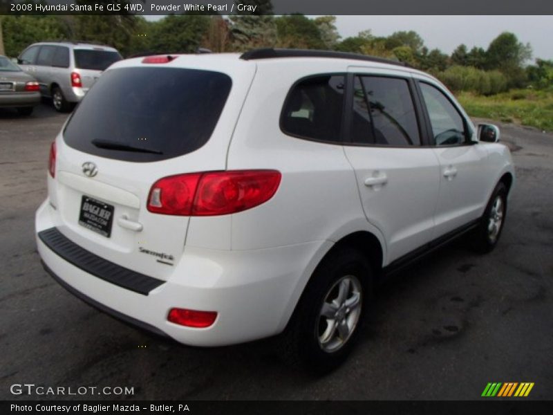 Powder White Pearl / Gray 2008 Hyundai Santa Fe GLS 4WD