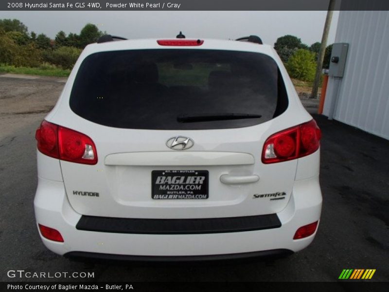Powder White Pearl / Gray 2008 Hyundai Santa Fe GLS 4WD