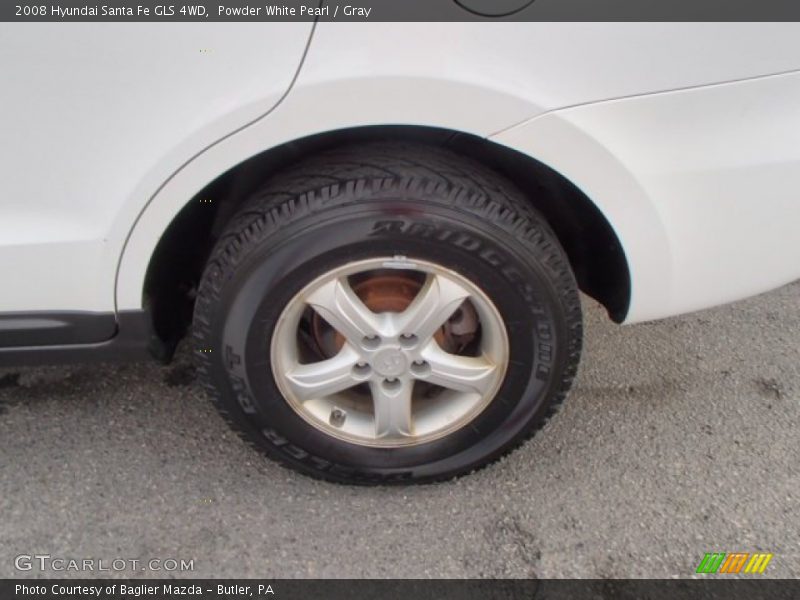 Powder White Pearl / Gray 2008 Hyundai Santa Fe GLS 4WD