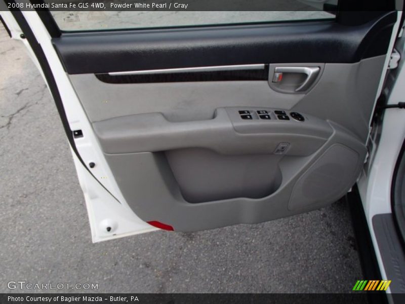 Powder White Pearl / Gray 2008 Hyundai Santa Fe GLS 4WD