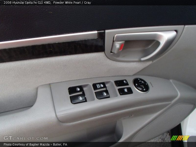 Powder White Pearl / Gray 2008 Hyundai Santa Fe GLS 4WD