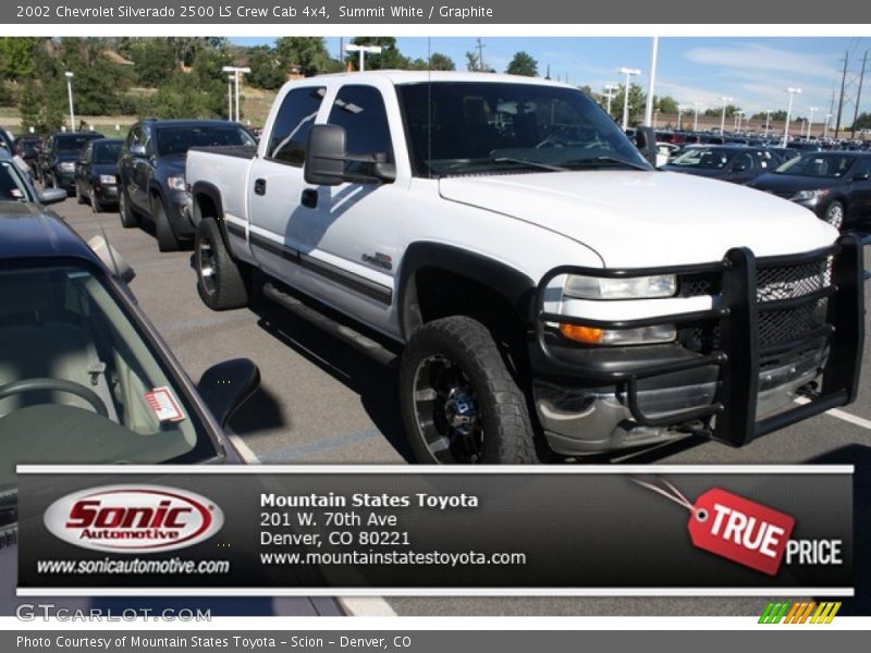 Summit White / Graphite 2002 Chevrolet Silverado 2500 LS Crew Cab 4x4