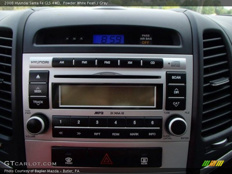 Powder White Pearl / Gray 2008 Hyundai Santa Fe GLS 4WD