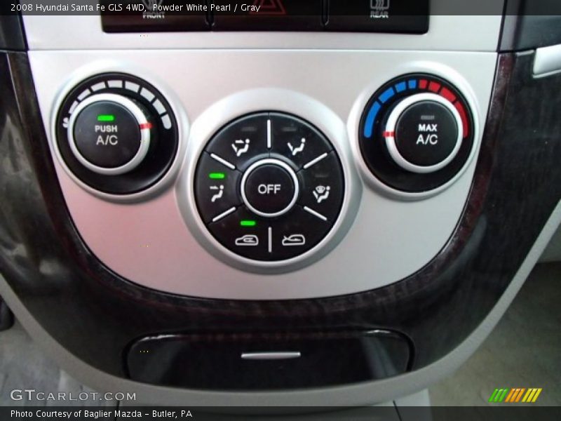 Powder White Pearl / Gray 2008 Hyundai Santa Fe GLS 4WD