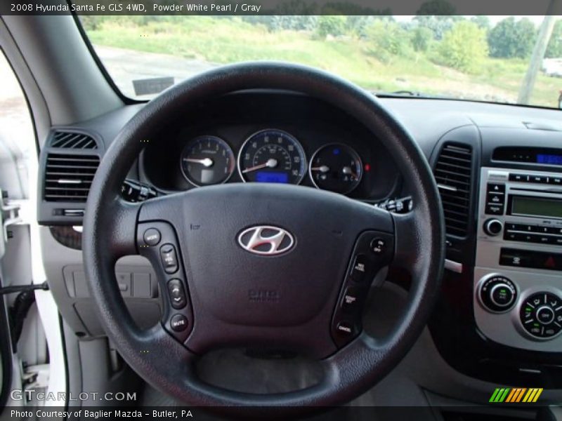 Powder White Pearl / Gray 2008 Hyundai Santa Fe GLS 4WD