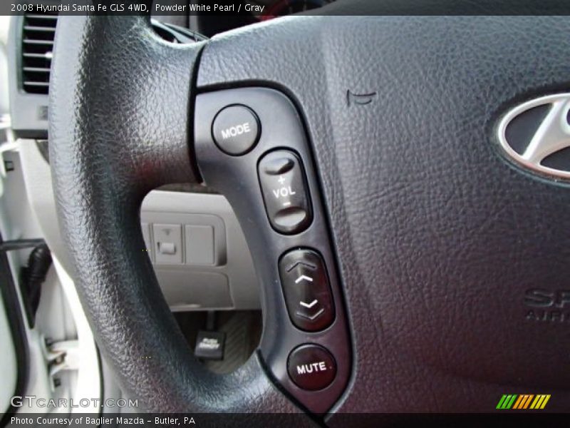 Powder White Pearl / Gray 2008 Hyundai Santa Fe GLS 4WD