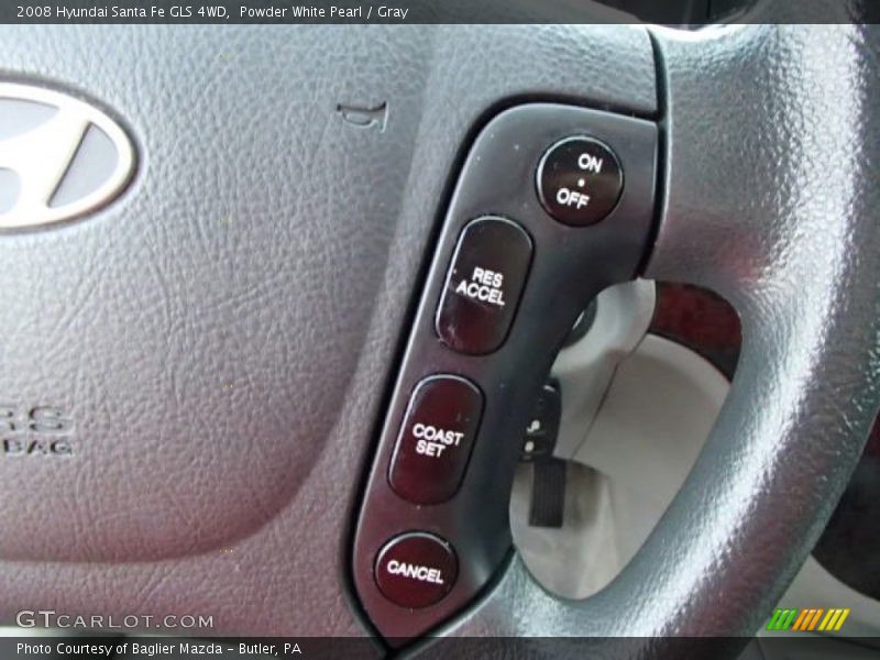 Powder White Pearl / Gray 2008 Hyundai Santa Fe GLS 4WD