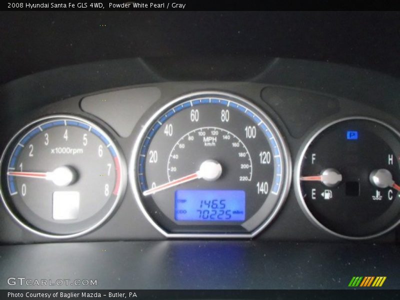 Powder White Pearl / Gray 2008 Hyundai Santa Fe GLS 4WD