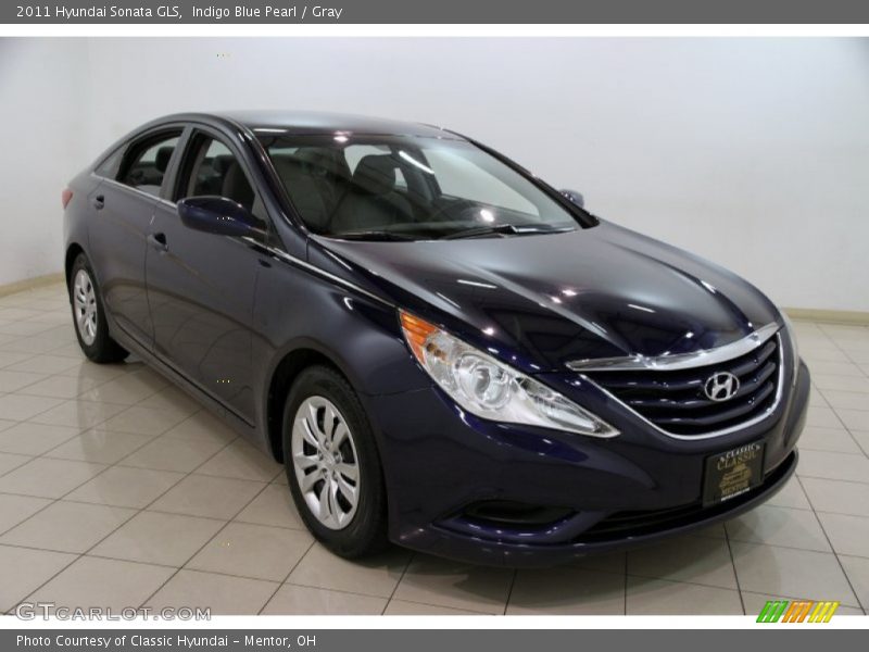 Indigo Blue Pearl / Gray 2011 Hyundai Sonata GLS