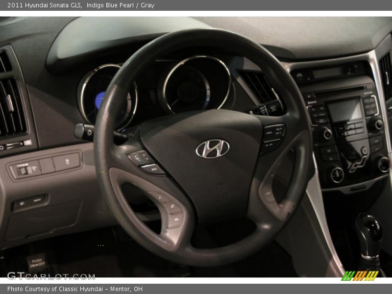 Indigo Blue Pearl / Gray 2011 Hyundai Sonata GLS
