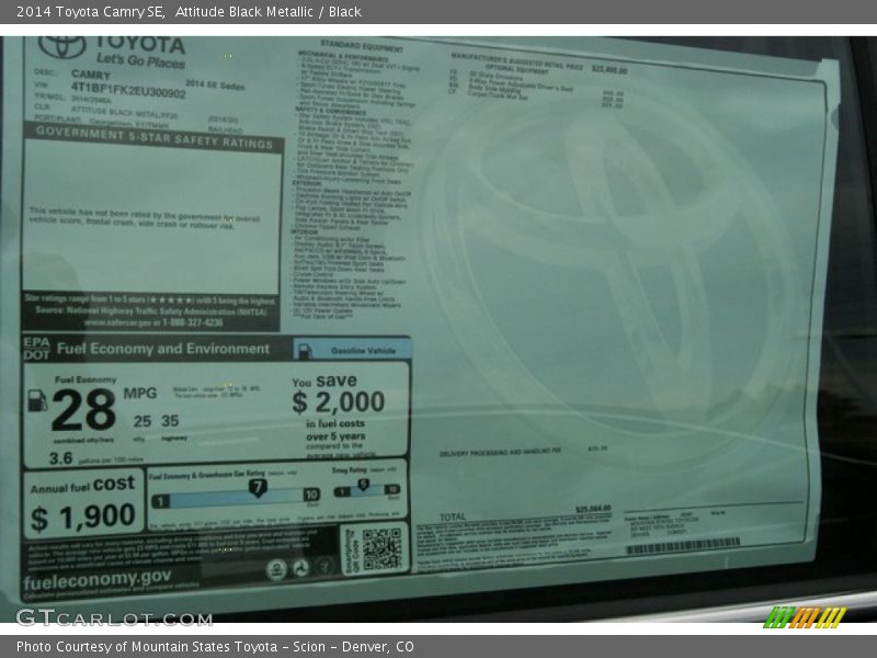 Attitude Black Metallic / Black 2014 Toyota Camry SE