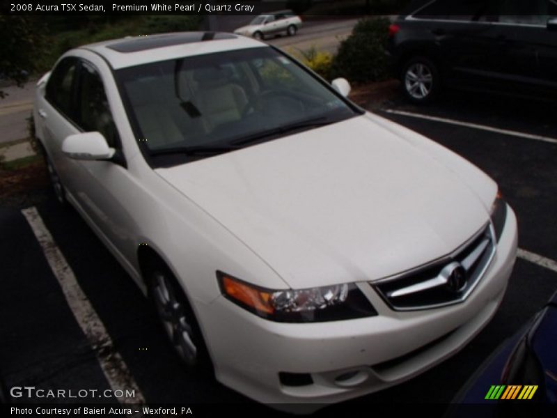 Premium White Pearl / Quartz Gray 2008 Acura TSX Sedan