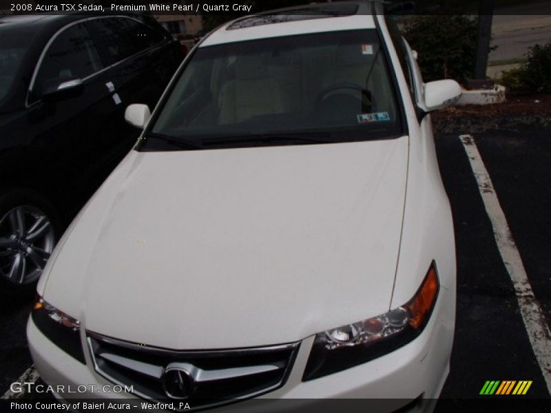 Premium White Pearl / Quartz Gray 2008 Acura TSX Sedan
