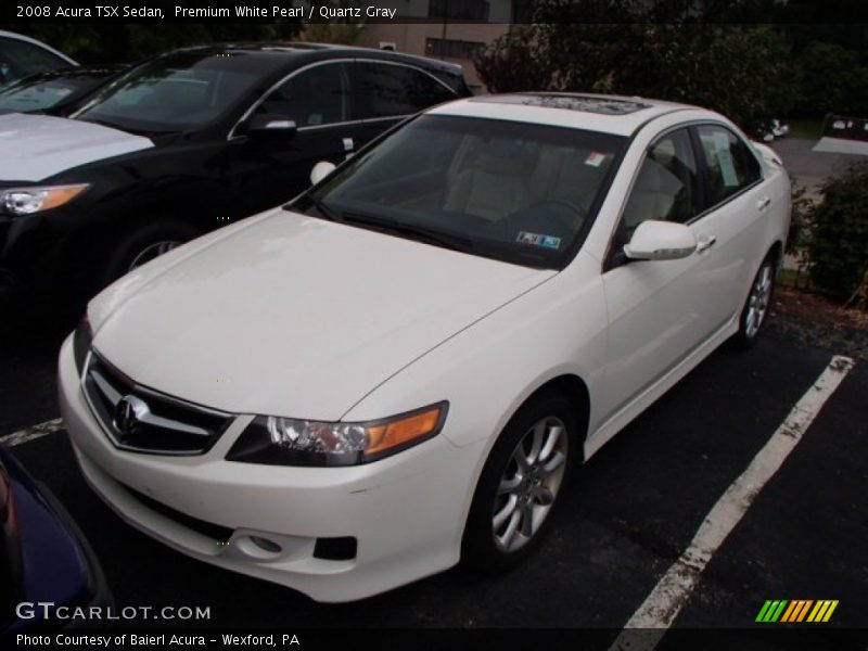 Premium White Pearl / Quartz Gray 2008 Acura TSX Sedan