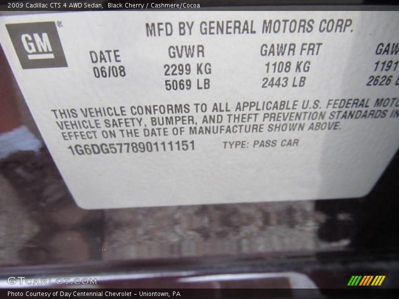 Black Cherry / Cashmere/Cocoa 2009 Cadillac CTS 4 AWD Sedan