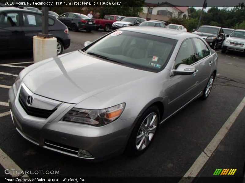 Platinum Frost Metallic / Taupe Gray 2010 Acura RL Technology