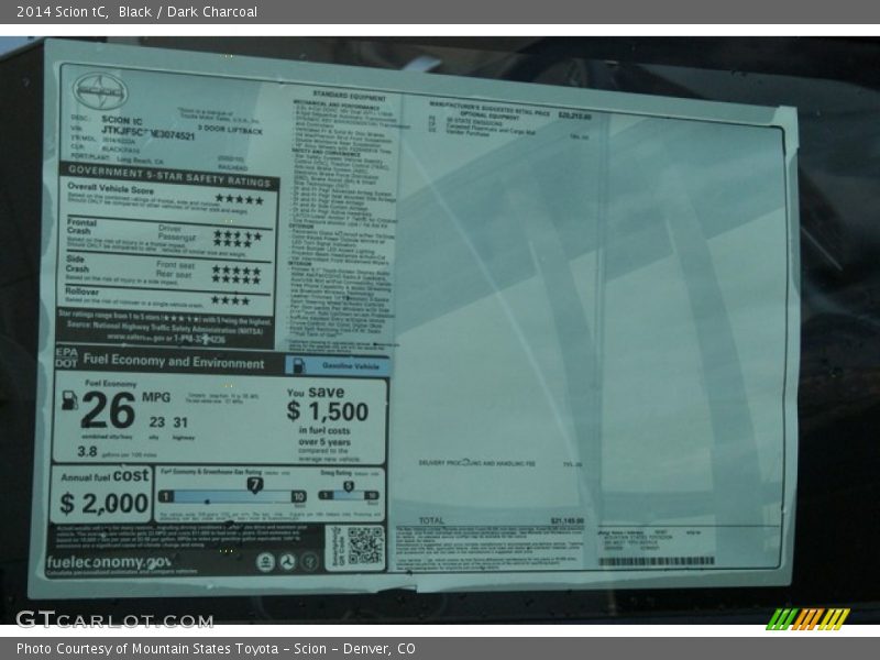 Black / Dark Charcoal 2014 Scion tC