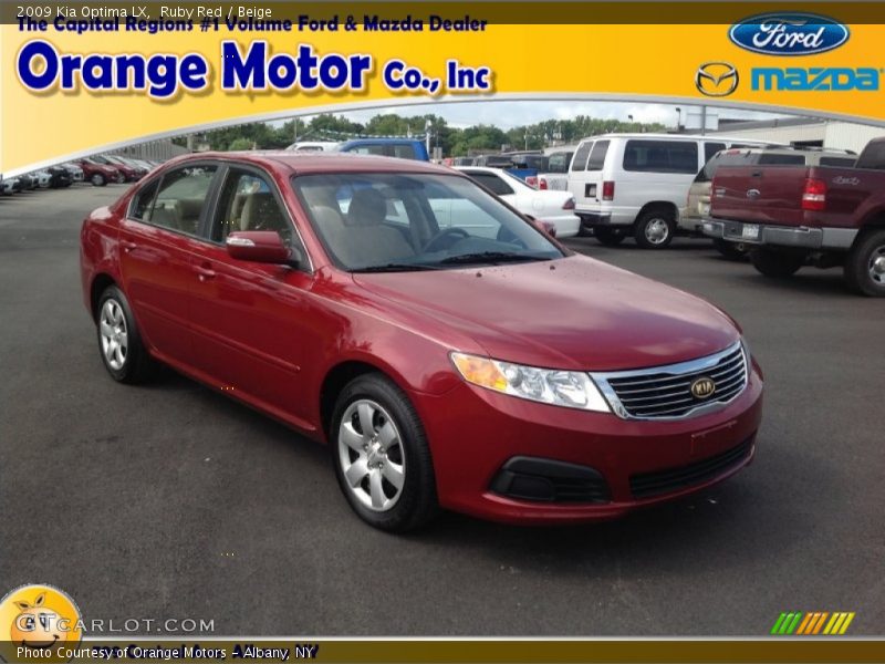 Ruby Red / Beige 2009 Kia Optima LX