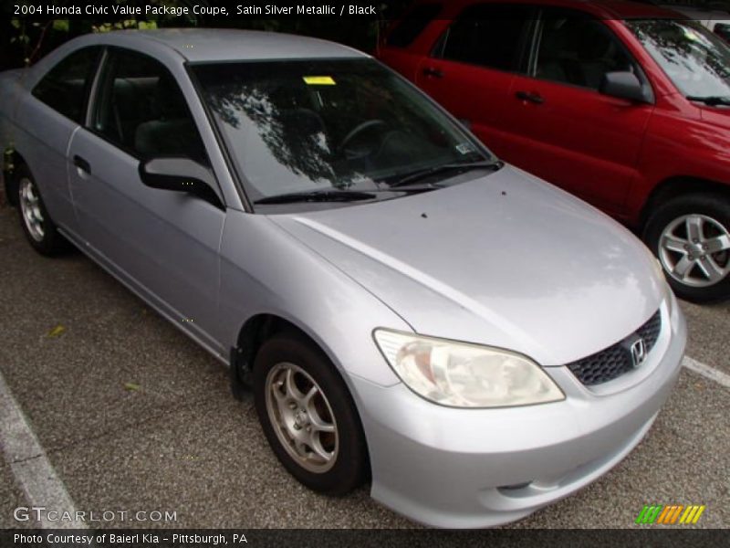 Satin Silver Metallic / Black 2004 Honda Civic Value Package Coupe