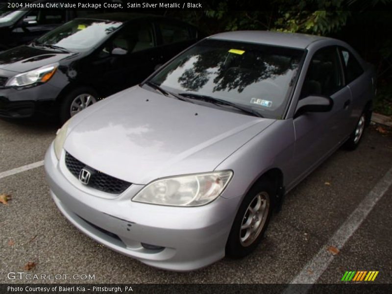 Satin Silver Metallic / Black 2004 Honda Civic Value Package Coupe
