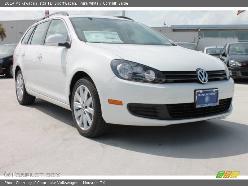 Pure White / Cornsilk Beige 2014 Volkswagen Jetta TDI SportWagen