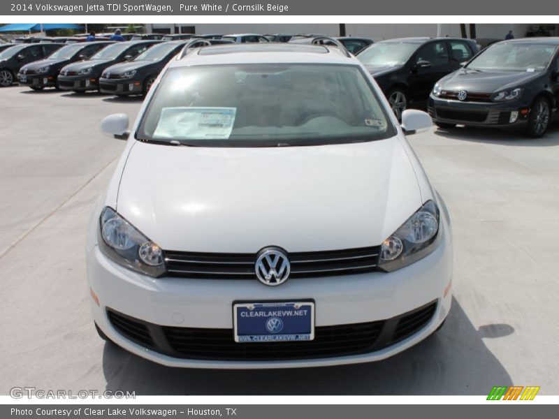 Pure White / Cornsilk Beige 2014 Volkswagen Jetta TDI SportWagen