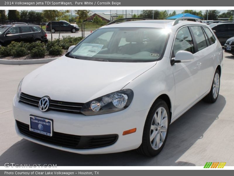Pure White / Cornsilk Beige 2014 Volkswagen Jetta TDI SportWagen