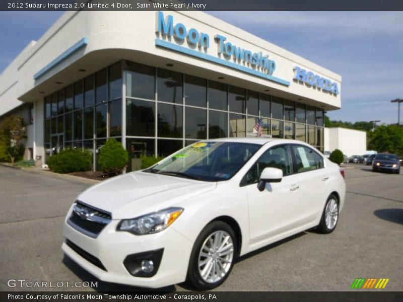 Satin White Pearl / Ivory 2012 Subaru Impreza 2.0i Limited 4 Door