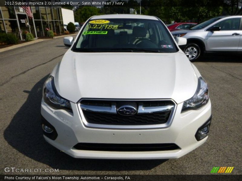 Satin White Pearl / Ivory 2012 Subaru Impreza 2.0i Limited 4 Door