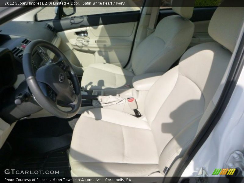Satin White Pearl / Ivory 2012 Subaru Impreza 2.0i Limited 4 Door