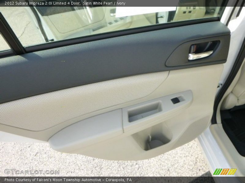 Satin White Pearl / Ivory 2012 Subaru Impreza 2.0i Limited 4 Door