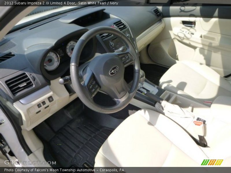 Satin White Pearl / Ivory 2012 Subaru Impreza 2.0i Limited 4 Door