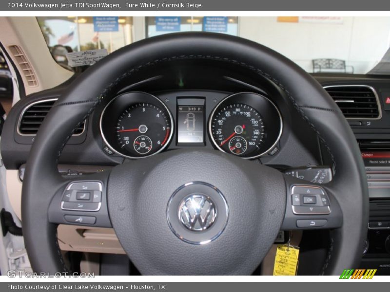 Pure White / Cornsilk Beige 2014 Volkswagen Jetta TDI SportWagen