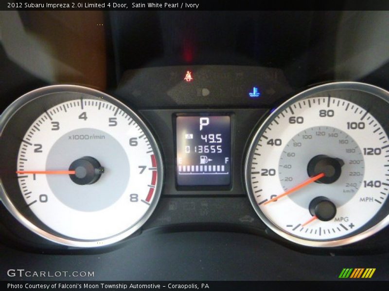 Satin White Pearl / Ivory 2012 Subaru Impreza 2.0i Limited 4 Door
